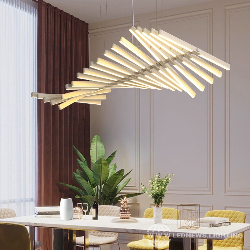 $280.00 - 1,180.00 Novel LED chandelier modern Nordic office lamps lighting /White/black simple restaurant bar living room chandelier ceiling