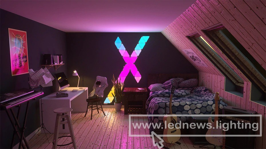 $33.37 - 155.39 Modular Smart Lighting Panels LED Triangle Wall Light USB Touch Night Light RGB Ambient Light Remote Control Indoor Game Room Bedroom