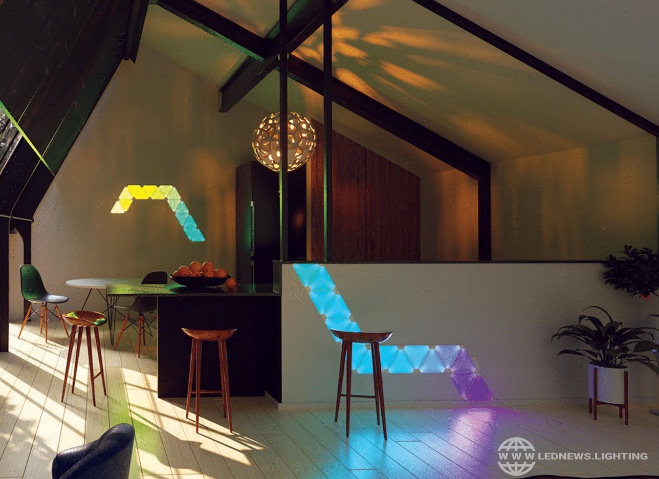 $33.37 - 155.39 Modular Smart Lighting Panels LED Triangle Wall Light USB Touch Night Light RGB Ambient Light Remote Control Indoor Game Room Bedroom