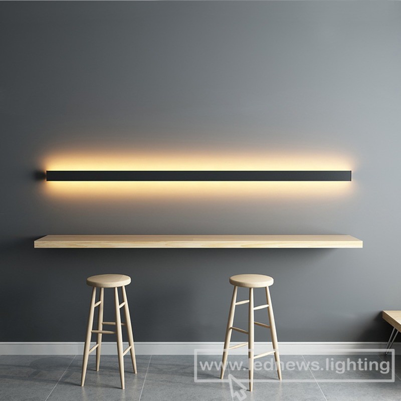$138.00 - 320.40 Minimalist Creative Long Wall Lamp Modern LED Background Wall Lamp Living Room Bedside Aluminum Wall light Ligting Sconce