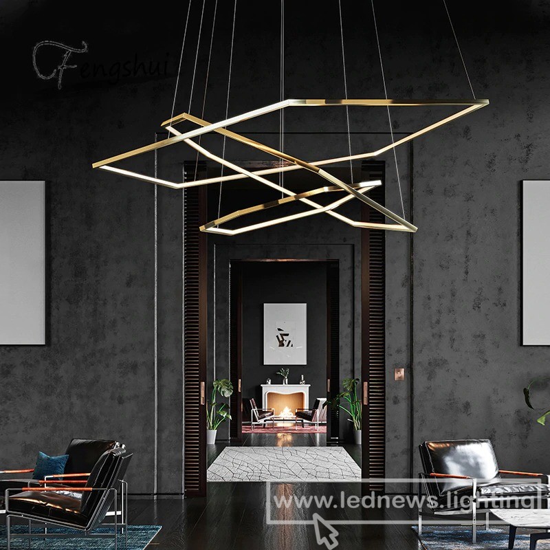 $157.68 - 1,655.35 modern LED chandeliers Suspension Light Luxury Gold Fitting Design LED Pendant Lamp for living room Villa Lighting Decoration