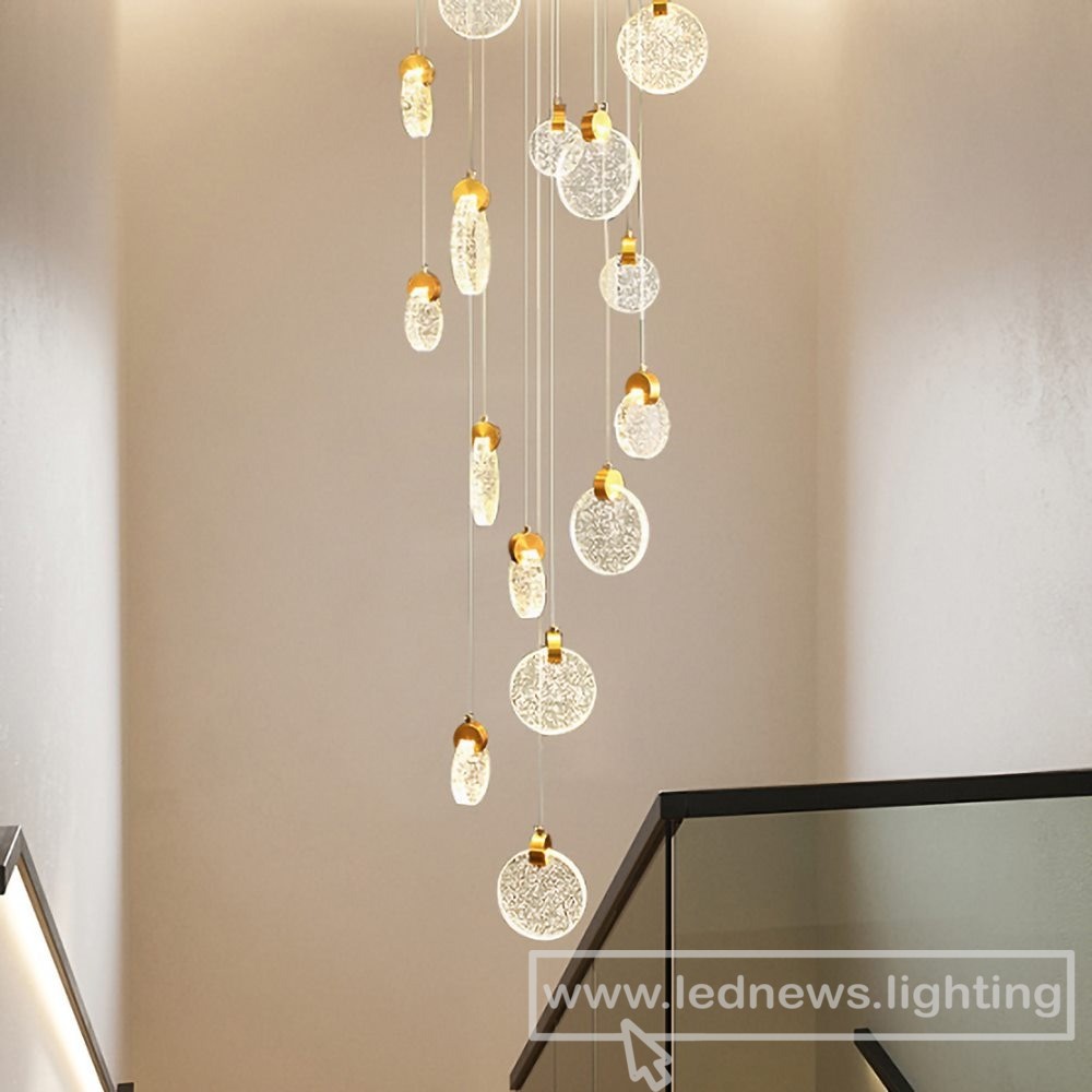$145.00 - 2,572.00 Modern Luxury Crystal LED Chandeliers Long Stair Living Room Lights Gold Kitchen Island Home Decor Indoor Hanging Light Fixture