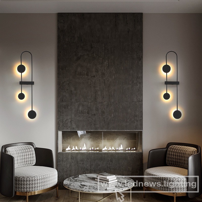 $165.00 Living room decorative wall lamp North Europe bedroom bedside lamp modern simple creative art minimalist line corridor wall lamp