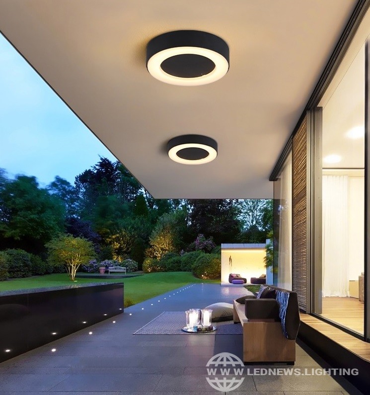 $52.23 LED 10W waterproof ceiling Lights special for outdoor balcony and terrace lighting surface mount panel ring porch light aluminum