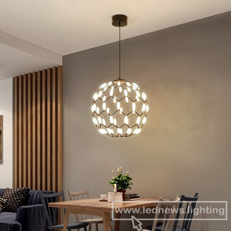 $257.01 - 309.69 Post Modern Creative Ball Shape Pendant Lights Modern Simple Living Room Droplight Nordic Art Dining Room LED Lighting Fixture