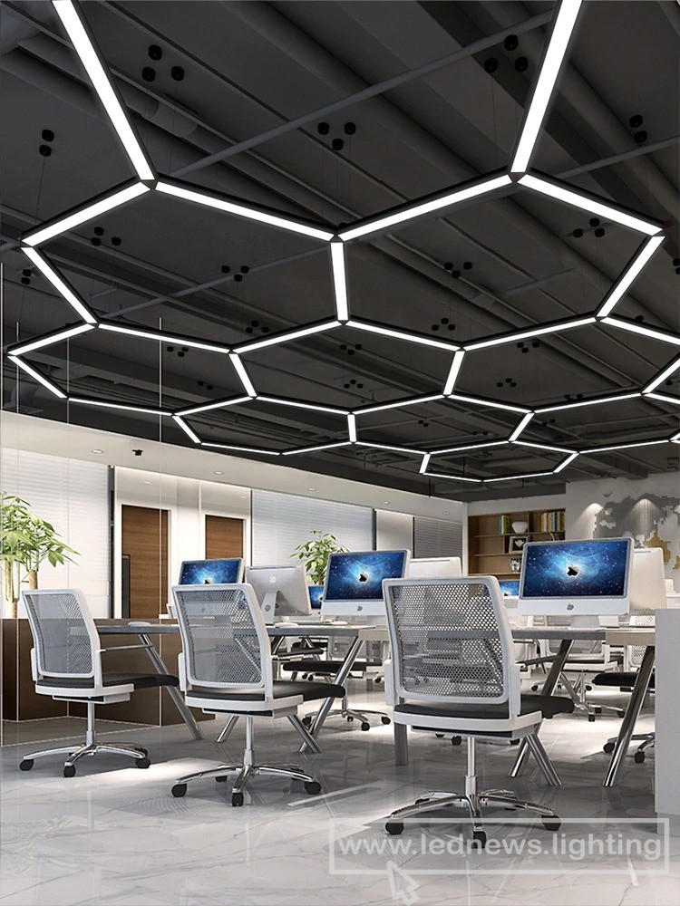 $9.00 - 320.00 Office chandelier LED Office Lighting Office Droplight Gymnasium Strip Hanging Wire Lamps Studio Aluminum Square Condole Lamps