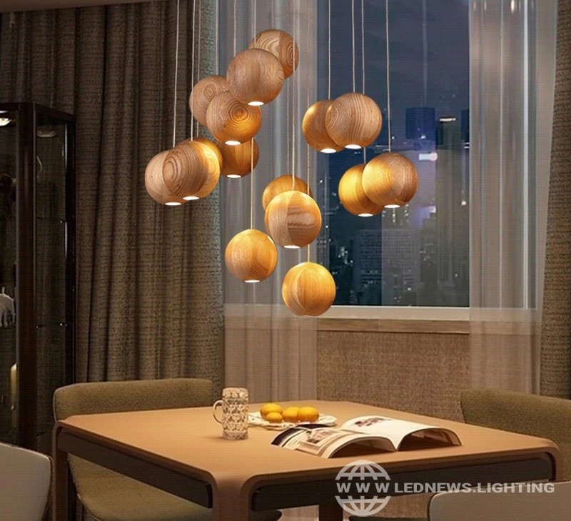 $17.13 - 619.40 modern Solid wood pendant light Nordic living room hanging lights pendant lamp Restaurant Home Decor luminaire light fixtures