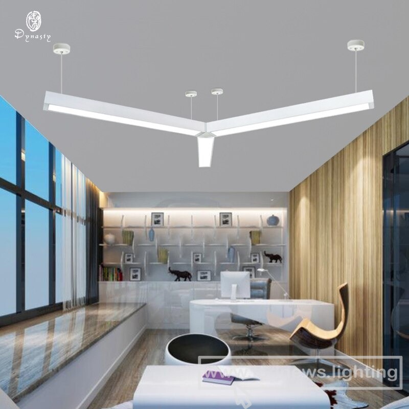$52.00 - 72.00 LED Aluminum Office Hanging Lights Modern Connective Customize Combo Ceiling Lights Long Tube Building Meeting Room Lighting