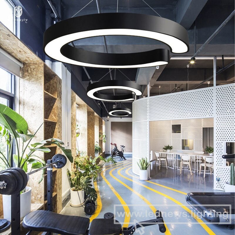 $188.00 - 468.00 Round Ring LED Hanging Lights Industry Style Aluminum Ceiling Lights Premium Office Fitness Lounge Conference Lighting Fixture