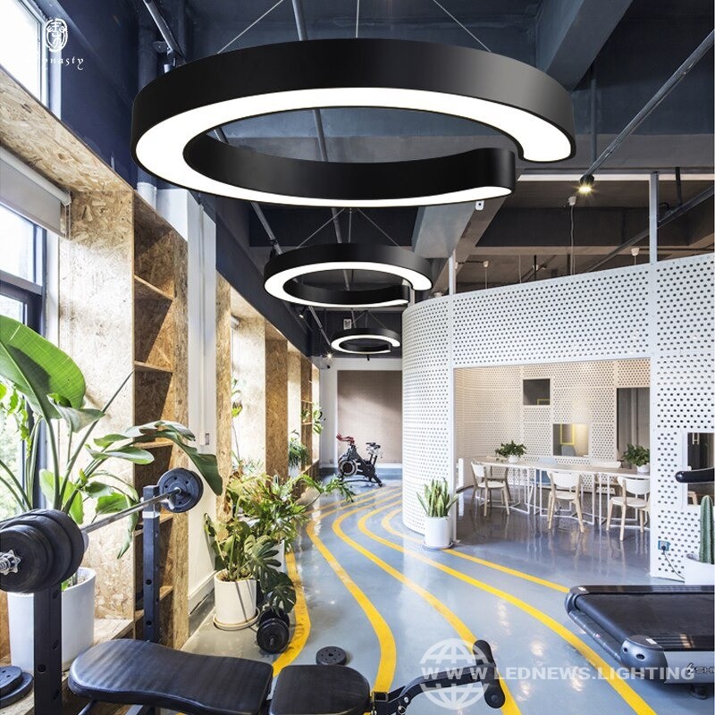 $188.00 - 468.00 Round Ring LED Hanging Lights Industry Style Aluminum Ceiling Lights Premium Office Fitness Lounge Conference Lighting Fixture