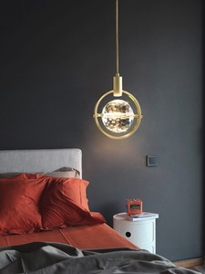 $75.00 - 80.00 Light luxury bedroom bedside crystal small pendant light restaurant bar personality lamp