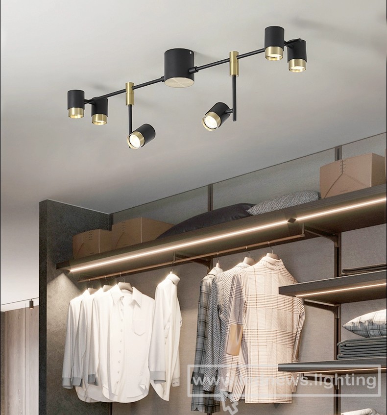 $316.00 - 332.00 BOTIMI Modern 220V LED Ceiling Lights For Dressing Room White Bedroom Black Office Surface Mounted Adjustable Indoor Lighting