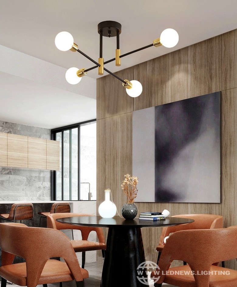 $79.57 - 206.99 Modern Nordic E27 Black LED Chandelier Edison Bulbs Indoor Light Fixtures For Bedroom Living Room Lamp