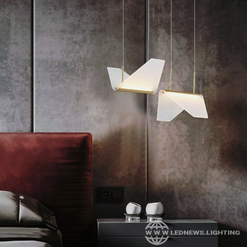 $325.00 Copper Luxury LED Pendant Light For Restaurant Bar Coffee Shop Hanging Lamp Acrylic Creative Bedroom Bedside Nordic Art Fixtures