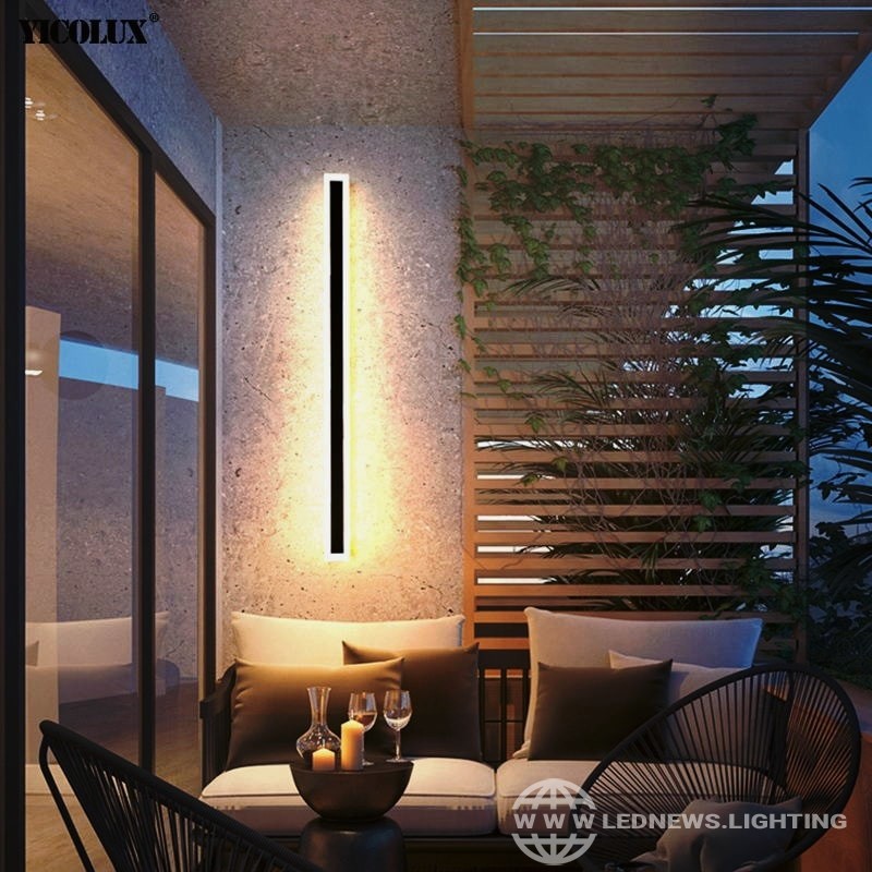 $49.02 - 258.82 Outdoor Waterproof Modern LED Wall Lights With Remote Living Room Bedroom Corridor Porch Black Indoor Lamp Lighting Dimmable