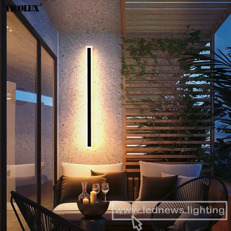 $49.02 - 258.82 Outdoor Waterproof Modern LED Wall Lights With Remote Living Room Bedroom Corridor Porch Black Indoor Lamp Lighting Dimmable