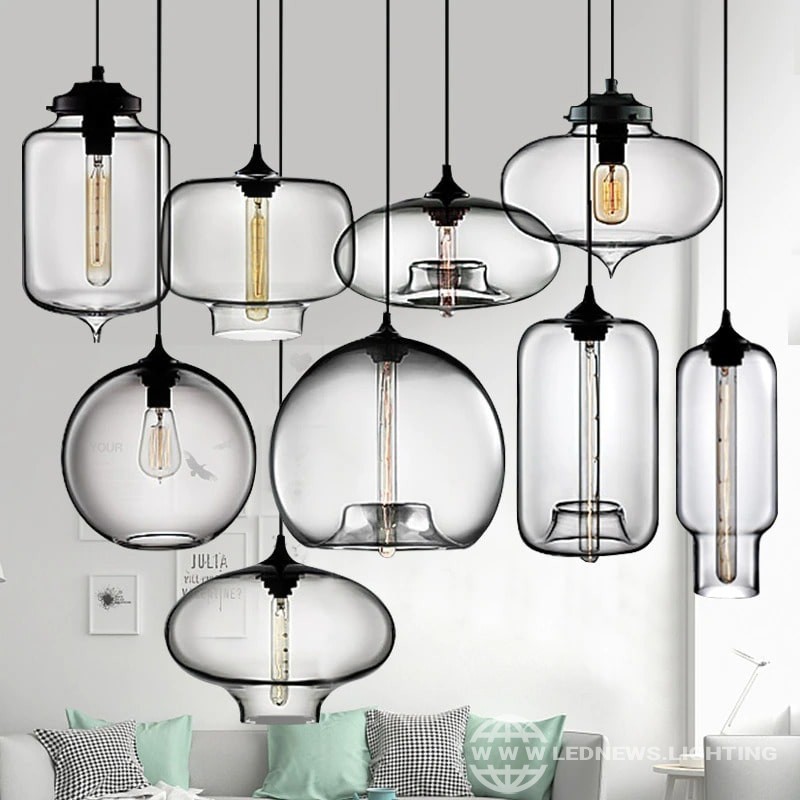 $184.80 - 570.90 Modern 3 Lights Clear Amber Glass Pendant Lamp E27 LED Hanging Lights For Dining Room kitchen Restaurant Suspension Luminaire