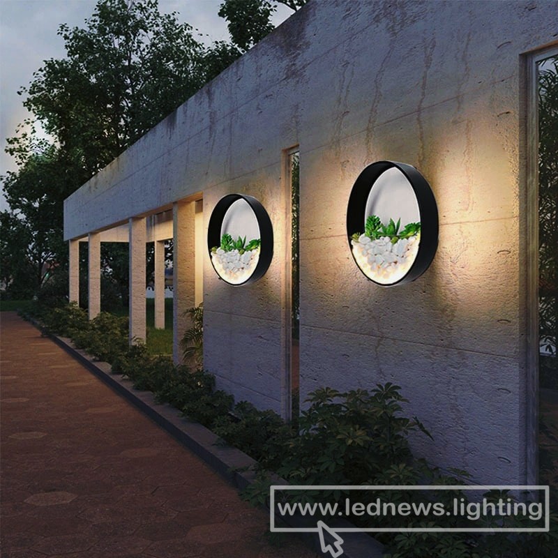 $158.48 - 386.74 Modern Art Plant Outdoor IP65 Waterproof LED Wall Lighting Garden porch Sconce Light Black Sconce Luminaire 96v 220V