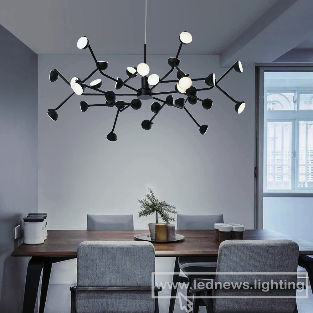 $204.00 - 292.00 Nordic Chandelier Lighting for Living room Bedroom Kitchen Tree Branch LED Lamp 8/16/24/36 Lights Indoor Light Fixture Black