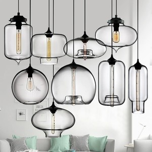 $184.80 - 570.90 Modern 3 Lights Clear Amber Glass Pendant Lamp E27 LED Hanging Lights For Dining Room kitchen Restaurant Suspension Luminaire