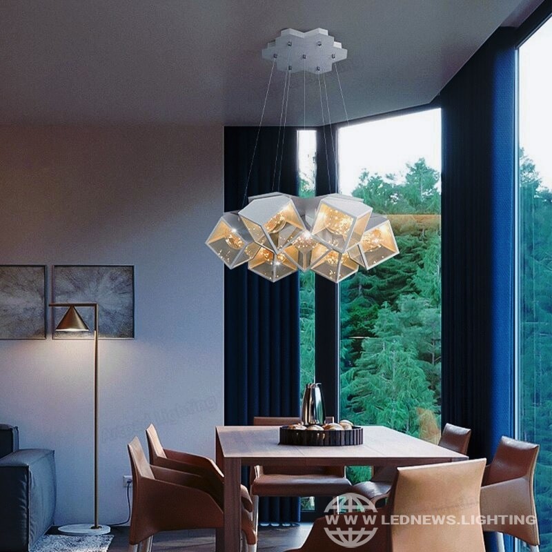 $257.40 - 293.70 Nordic Black Ceiling Chandelier Lighting Dining Table Decor Hainging Lights Modern Minimalist Starry Home Living Room lamp