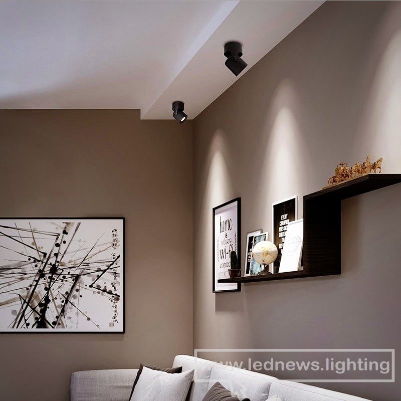 $45.45 LED Ceiling Lamp Spot Light Downlight Surface Mounted COB Background Light Adjustable 180 Degrees Foyer BedRoom Light