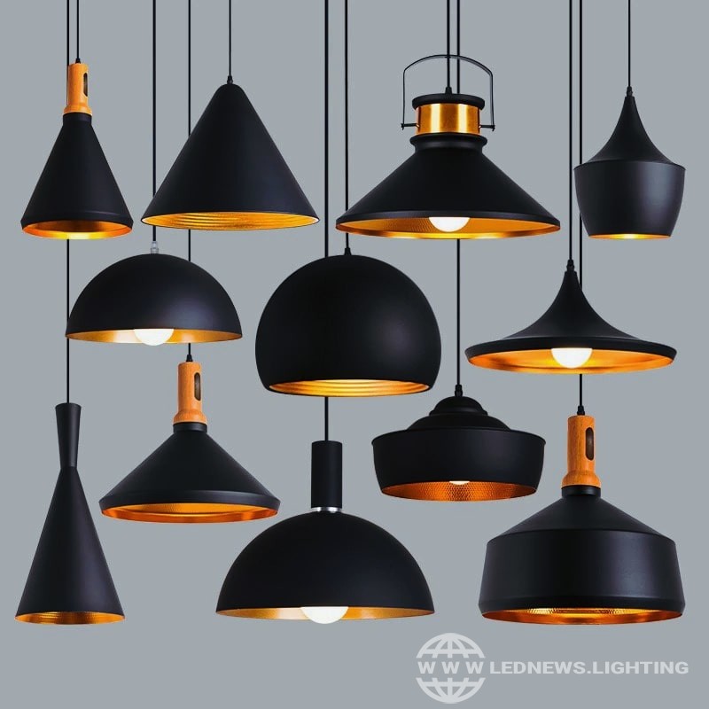 $55.18 - 237.58 Nordic retro industrial black E27 pendant lights restaurant dining table bar Decorative lighting