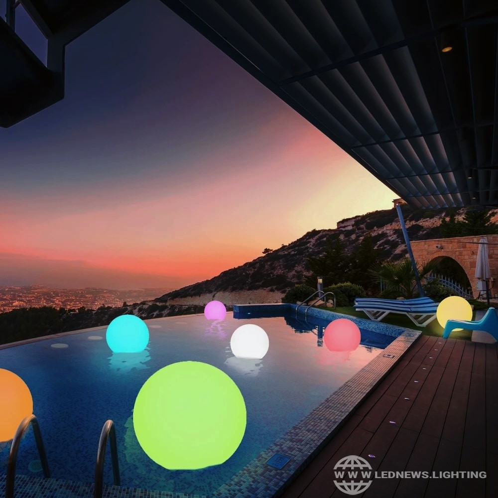 $17.91 - 42.32 Waterproof LED Garden Ball Light Outdoor Lawn Lamps Rechargeable Christmas Party RGB Landscape Swimming Pool Floating Lights