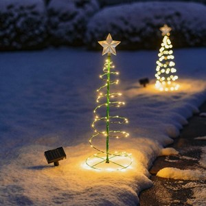$13.76 - 45.80 New Year Christmas Tree LED Decoration Solar Metal String Lights Garden Lawn Star Warm Decoration Garden Welcome Decoration