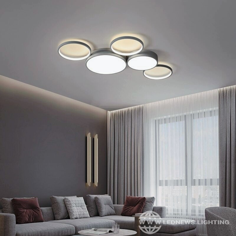 $33.46 - 186.76 Modern Led Chandelier Lighting For Living Room Bedroom Kitchen Home Fashion Gold Circle Decoration Ceiling Lamp Dimming Fixture