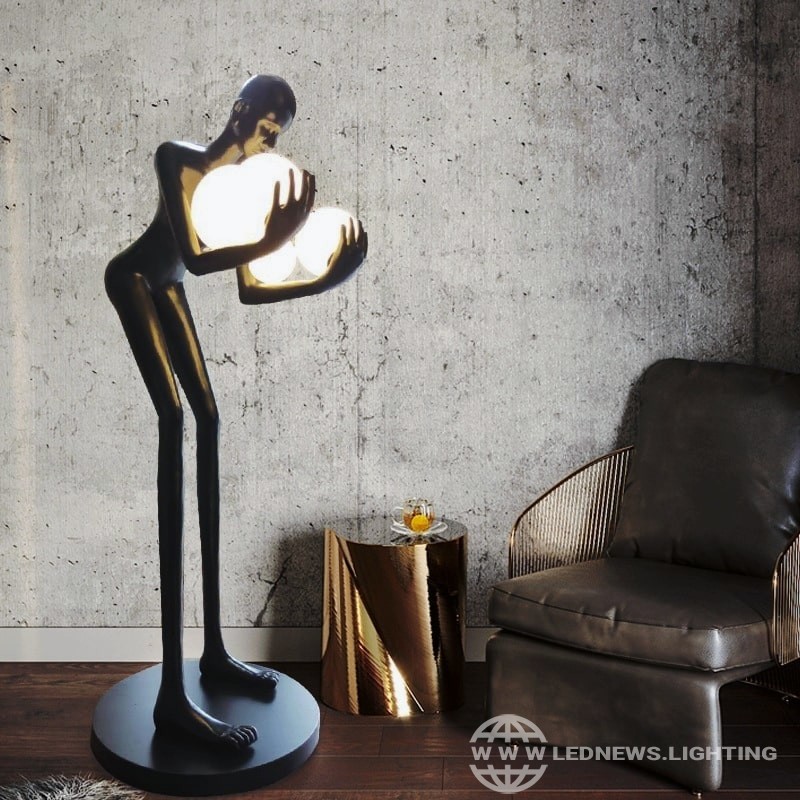 $722.69 Humanoid Sculpture Ball Floor Lamp Designer Hotel Lobby Living Room Creative Large Human Body Floor Lamp
