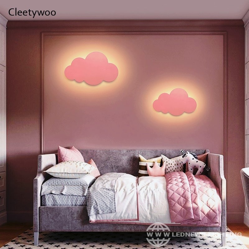 $70.00 - 76.00 15W Modern Cloud Wall Lamp Lights White Pink LED Wall Mounted Living Room Girl Children Bedroom Light Decoration 110v 220v