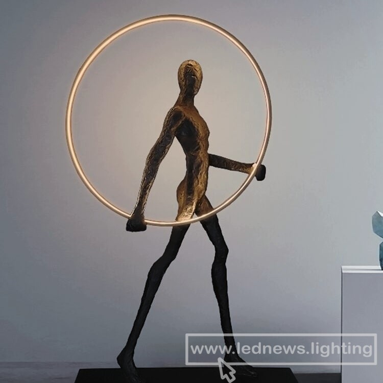 $600.00 - 1,000.00 Creative Humanoid Art Sculpture Floor Lamps Hotel Showroom Villa Standing Lamps Fiberglass Large Decorative Figures Ornaments