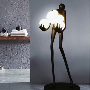 $1,710.00 Modern art sculpture humanoid floor lamp abstract black resin ornaments landscape decoration crafts LED floor lamp